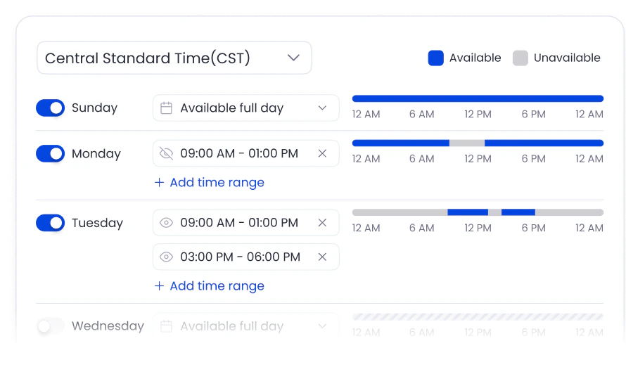 Agent Custom Availability