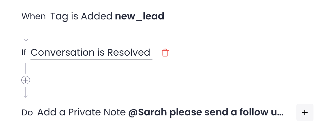 Auto-add private note or reminder
