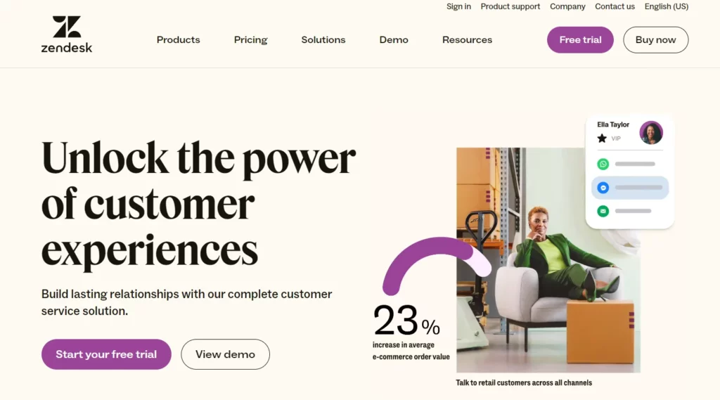 Zendesk live chat 