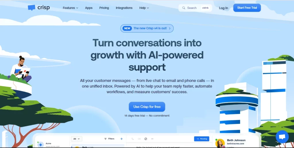 Intercom vs Crisp live chat
